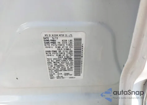 2013 Nissan Rogue S из США, поврежденный, VIN JN8AS5MT2DW535550